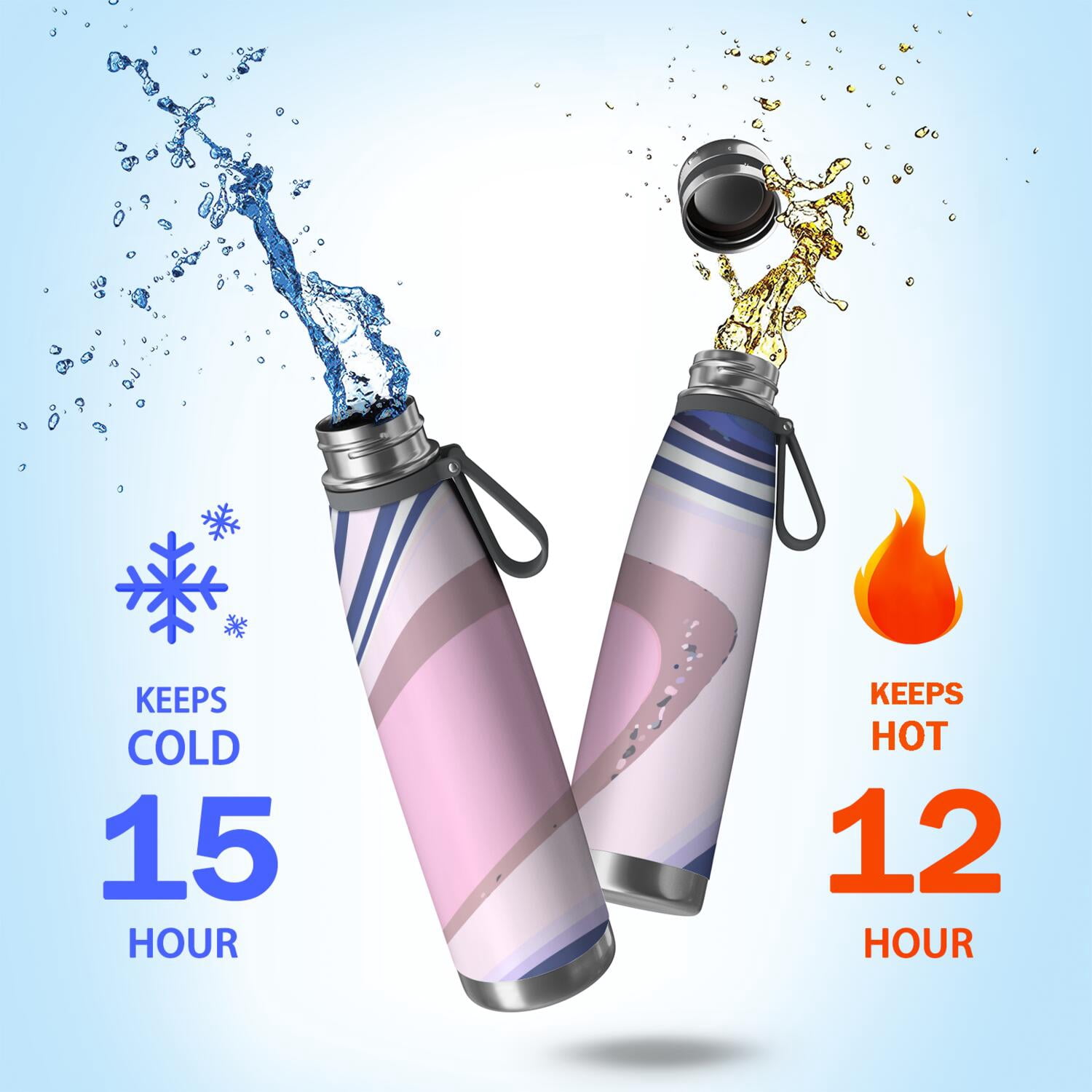 29oz Insulated Water Bottle with Tea Infuser, Stainless Steel Travel Mug, Liquid & Marble Print