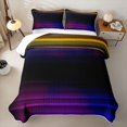 thumbnail image 2 of Erosebridal Purple Gradient Lines Bed Spread Queen for Boys Men, Fashion Streak Print Queen Coverlet Set, 3-Piece, 2 of 7