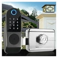 thumbnail image 2 of No Wiring Outdoor Fingerprint Rim Unlock Smart Card Digital Code Electronic Door Lock For Home Security Metal Strike Waterproof ,Easy to Install, 2 of 6