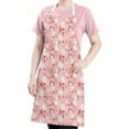 thumbnail image 5 of Pink Christmas Snowman Apron-Garden Aprons for Women with Pockets-Cotton Linen Waterproof Kitchen Cooking Gardening Aprons Adjustable for Kitchen,Cooking,BBQ and Salon 32"x27", 5 of 7
