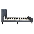 thumbnail image 4 of DeeHome Queen Size Upholstered Platform Bed, Velvet, Gray, 4 of 9