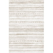 VUNATE 5' x 7' Area Rugs for Living Room, Washable Moroccan Boho Geometric Rug, Soft Neutral Distressed Indoor Carpet for Bedroom, Dining Room & Office, Foldable Non-Slip, Brown