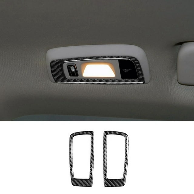 Carbon Fiber Red Interior Rear Roof Light Lamp Trim Frame Cover Sticker for- 2010-2016 Car Trim