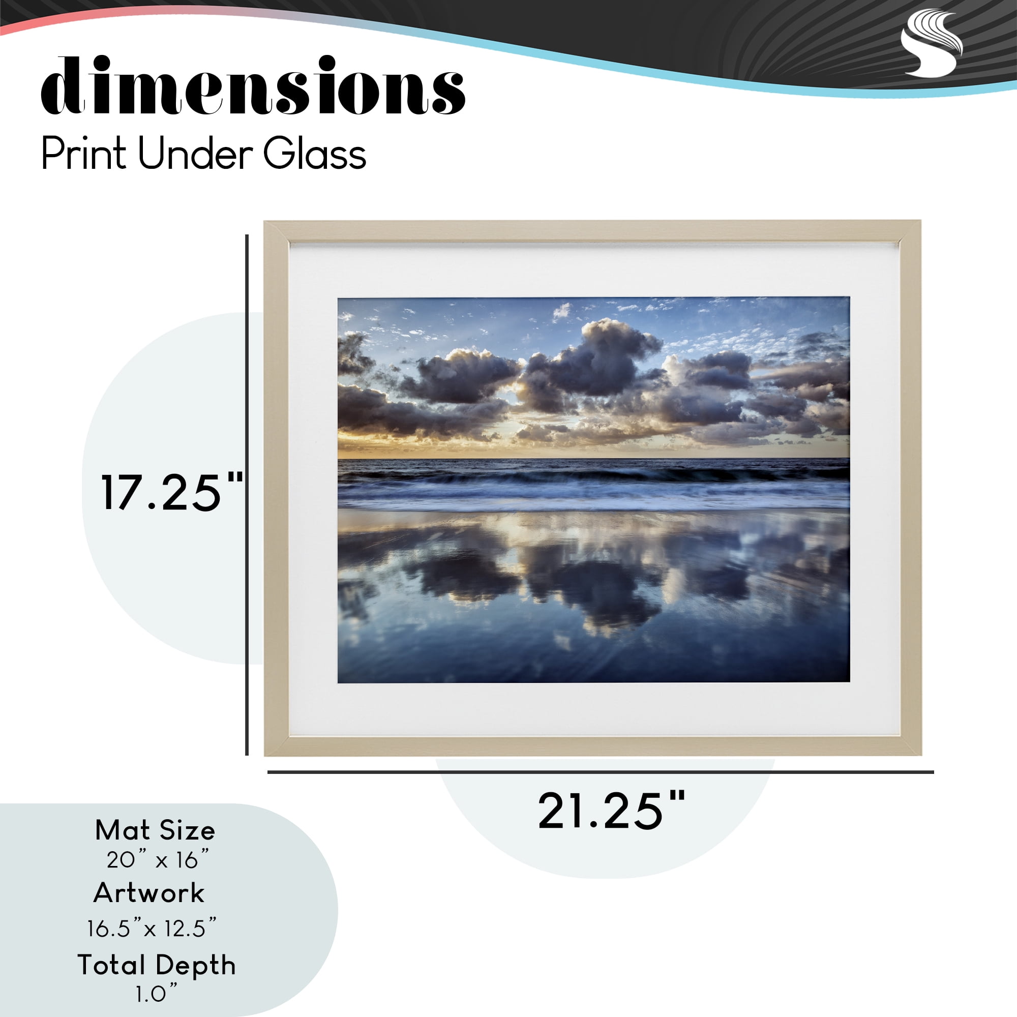Stupell Industries Reflective Clouds Seascape Birch Framed Print Under Glass, design by Superstock Partners LLC