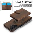 thumbnail image 4 of Allytechgroup Detachable Cards Holder Case for Samsung Galaxy A13 4G, RFID Blocking 2 In 1 Wallet PU Leather Case with Stand Compatible with Magsafe Shockproof Cover for Galaxy A13 4G, Brown, 4 of 5