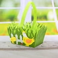 thumbnail image 7 of Green Felt Easter Basket with Handle, 5.5"x3.94" Chicken & Grass Design Non-Woven Fabric Basket, Empty Easter Gift Basket for Kids, Reusable Storage for Candy, Eggs & Spring Decor, 7 of 7
