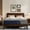 Gray Mattress+Walnut Wood Bed Frame, variant on Sweetnight Cooling Gel Memory Foam Queen Size Mattress 13 inch with Floating Bed Frame