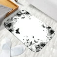 thumbnail image 6 of 1pc Black and White Flowers Absorbent Non-Slip Bathroom Thickened Flannel Rug Decor,Soft,Quick Drying,Suitable For Indoor/outdoor Use,Bathrooms,Bedrooms,Kitchens,Terrace,Laundry Rooms,16"x24", 6 of 9