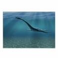 thumbnail image 1 of Jurassic Cutting Board, Aquatic Dinosaur the Elasmosaurus Lived During the Cretaceous Period Print, Decorative Tempered Glass Cutting and Serving Board, Small Size, Blue, by Ambesonne, 1 of 1