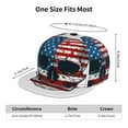 thumbnail image 4 of Hirioo American Flag Skull for Baseball Cap Men Cap Flat Brim for Men Women Teens Adjustable Baseball Cap, 4 of 7