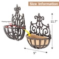thumbnail image 3 of Sungmor Cast Iron Wall Baskets, Hollow Planter w/Fabric Liner, Half-Round Wall Pot Plants Holder, 2-Count, 3 of 10