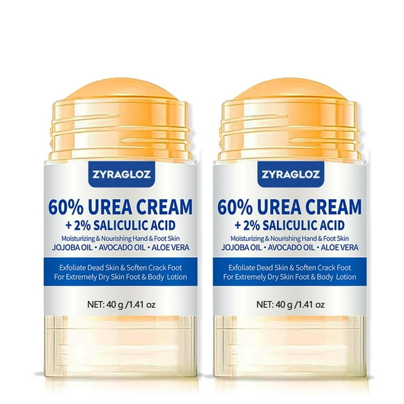 Crema en barra de urea ZyraGloz con 60% de urea y 2% de ácido salicílico, 2 unidades