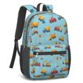thumbnail image 2 of Excavator and Concrete Mixer Blue 17" School Backpacks for Teens,Waterproof Oxford Fabric,S-Shape Padded Straps for School,Travel,Hiking,Camping, 2 of 6