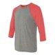 thumbnail image 1 of Raglán de béisbol de manga de tres cuartos unisex - rojo / gris - pequeño Bella Camiseta de manga corta, 1 of 1
