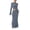 Grey, variant on Jane Wardrobe Women’S Casual 2-Piece Outfit Set, Long Flare Sleeve Mock Neck Crop Top With High Waist Drawstring Maxi Skirt, Soft Stretchy Polyester Spandex Fabric, 2pcs, Sizes S M L XL XXL