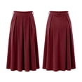 thumbnail image 5 of Ihhxva Plus Size Women's Corduroy Midi Skirt, High Waist Pleated A-Line Skirt with Elastic Waist and Side Pockets for Casual Wear S - 3XL, 5 of 9