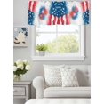 thumbnail image 4 of Independence Day Fireworks Valances for Windows,Kitchen Valance Rod Pocket Short Curtain, Red White Blue Flag Border Valance Curtain Window Valances for Bedroom Bathroom Living Room 54x18in, 4 of 9