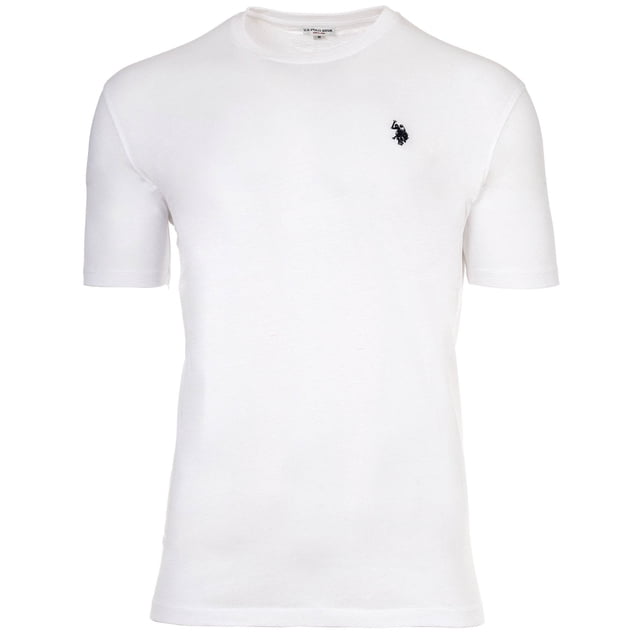 U.S. POLO ASSN. T-shirt pour Homme – jersey Cardé, Col Rond, logo Brodé, Coton Blanc P (Petit)