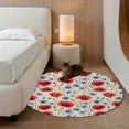 thumbnail image 3 of Red Poppy Flower Round Area Rug 4 FT, Non Slip Indoor Outdoor Rug, Blue Daisy Floral Patriotic 4th of July Washable Soft Circular Carpet Non-Shedding Floor Mat for Coffee Table Nursery Foyer Balcony, 3 of 8