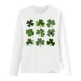 thumbnail image 4 of Craaazy St Patricks Day Shirts Women's Long Sleeve Round Neck Shamrock Tops Gifts, 4 of 5