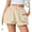 Beige, variant on Womens Summer Shorts Elastic High Waist Ruched Bubble Shorts Loose Solid Beach Casual Vacation Shorts, S