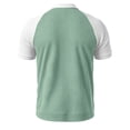 thumbnail image 6 of ZHOGXU Fashion Patchwork Short Sleeve O Neck Men's T Shirts With Button Comfortable Everyday Wear, 6 of 7