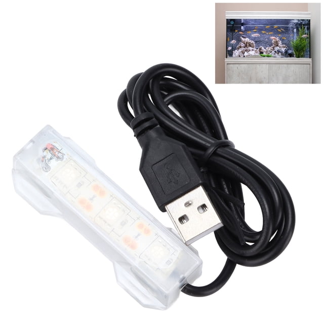 Aquarium USB Light, Easy To Carry Lightweight Fish Tank USB Light for Daily Lighting for Home for Small Aquariums for Daily for Fish Tank Green,Red,Yellow,Blue