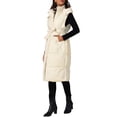 thumbnail image 4 of INSPIRE CHIC Chaleco de Invierno sin Mangas con Capucha para Mujeres, con Bolsillos y Cinturón, Talla XL, Color Beige, 4 of 5