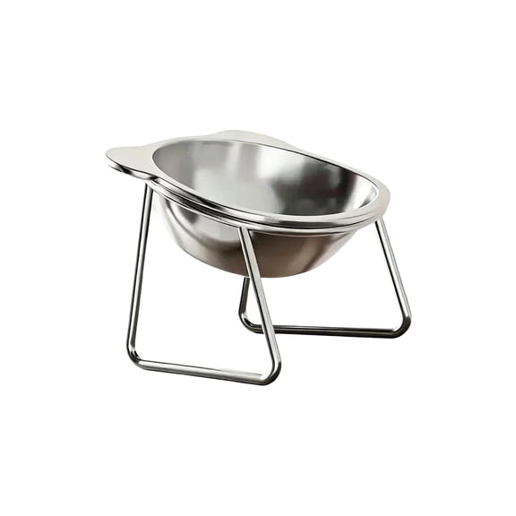 Stainless Steel Pet Bowls with Elevated Stand, Raised Food and Water Feeder for Cats and Dogs, Neck Protection Dining Station, Non-Slip Base