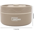 thumbnail image 3 of shiyou-420ml Food Warm Lunch Container, Stainless Steel Thermal Lunch Container Portable Thermal Cooking Pot Double Layer Box Round Shape Food Container for Office (Microwave Oven, 3 of 4