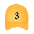 thumbnail image 2 of Daxton Structured Baseball Hat Cap Old English A to Z Letter Number Initial-Gold, Number 3, 2 of 4