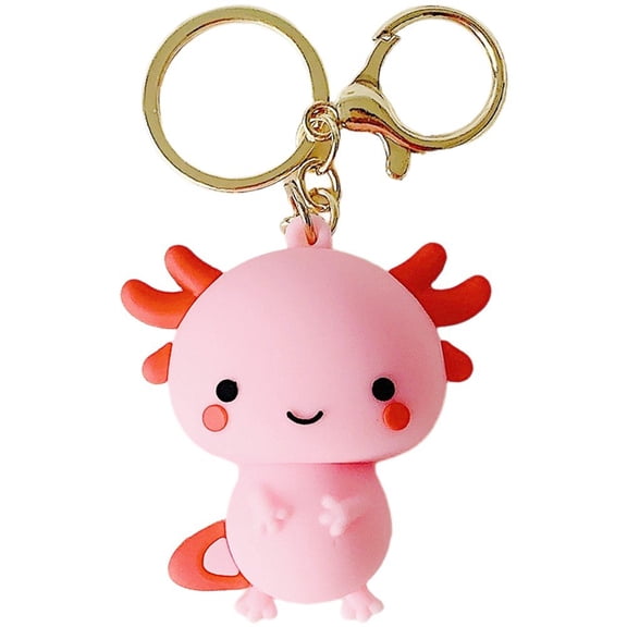Jiibva Axolotl Keychain Cute PVC Kawaii Keyrings for Women Backpacks Bags Purses Phones Car Keys