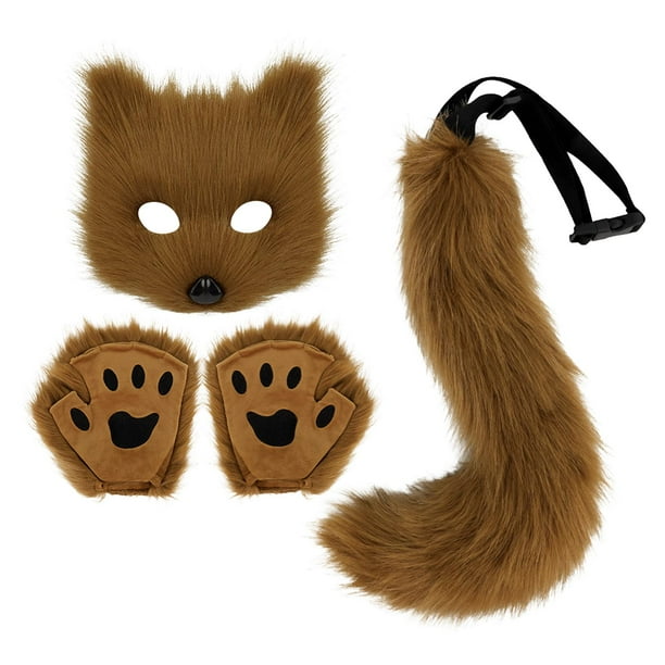 Conjunto de guantes y máscara Strade Fareast Limited disfraz de animal caqui