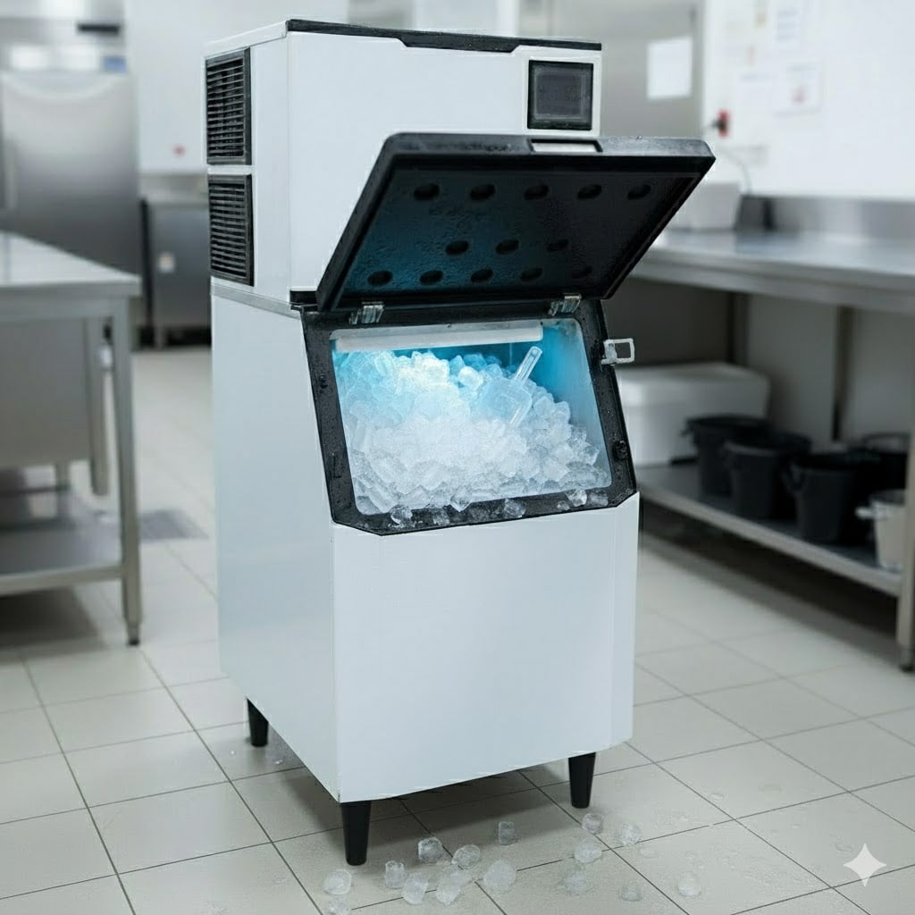 Commercial Ice Maker, 700 lbs/24H Half-Square Cube Ice Maker with 440 lbs Storage Bin, NSF & ETL Certified, Stainless Steel, R290 Refrigerant
