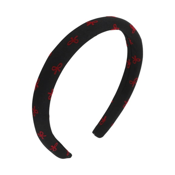 Unique Bargains 1 Pc Simple Bow Headbands for Women Black Red