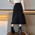 thumbnail image 5 of Coerni Teen Girls Denim Skirts Buttons Baggy Straight Casual Bottoms Dress Kids Long Jeans Dresses Summer Streetwear Skirts, 5 of 6