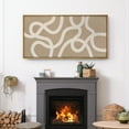 thumbnail image 3 of Large Framed Canvas Print Modern Beige & White Geometric DesignWall Art Decorative Ready to Hang Painting for Living room Bedroom 60x30 inches Natural Frame, 3 of 7