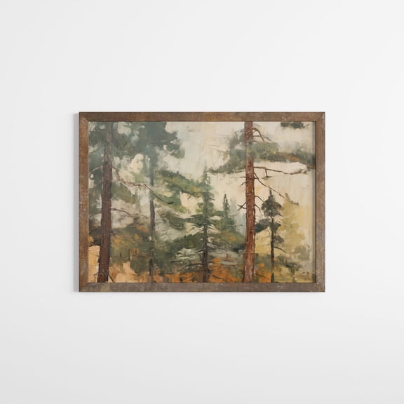 Rustic Pine Forest Vintage Pine Tree Print Woodland Nursery Wall Art Cabin Wall Decor Forest Art Print Sage Green Wall Art Poster, Unframed Poster Size 8x12 F03.1.15l1203