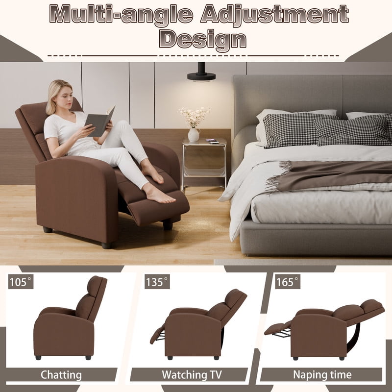Vineego Recliner Chair - Adjustable Backrest, Ergonomic Support & Compact Design for Living Room
