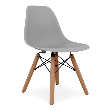 Aron Living 21.75  Plastic and Wood Kids Playroom Chair in Gray