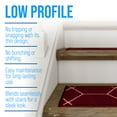 thumbnail image 5 of Slip-Resistant, Non-Adhesive, Durable, Stain-Resistant, Washable 8.5x26 in. Stair Treads to Enhance Safety, Protect Stairs, and Reduce Noise. Red and White Contemporary Geometric Design, Set of 13, 5 of 7