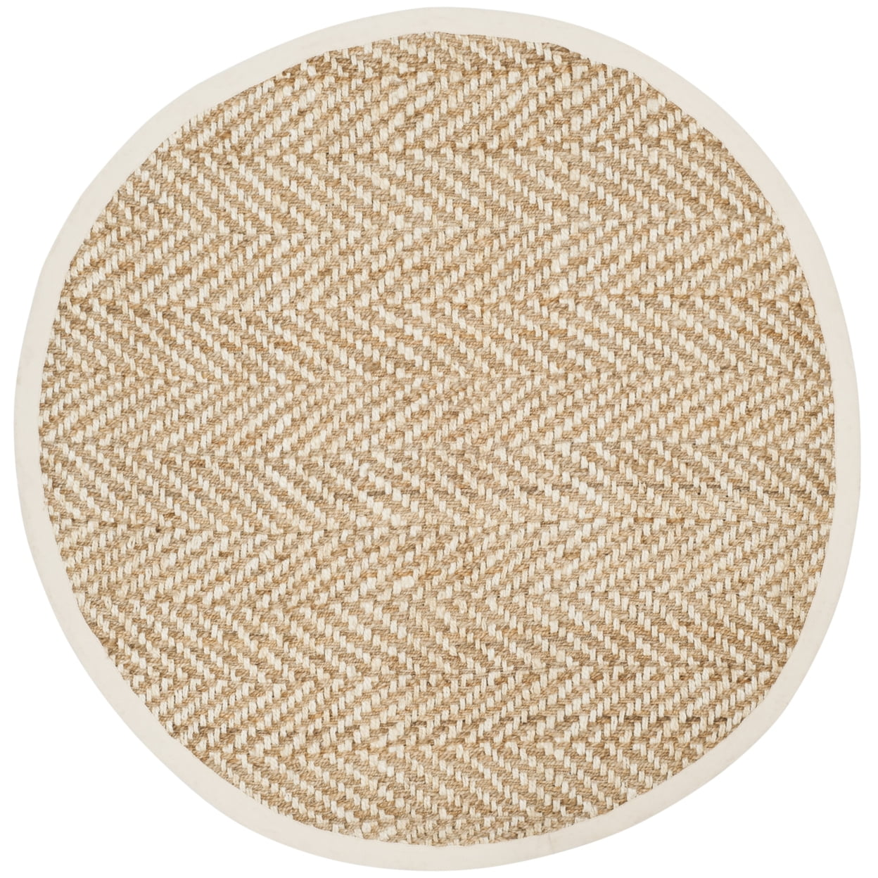 SAFAVIEH Natural Fiber Houston Braided Jute Area Rug, Ivory/Natural, 5' x 8'