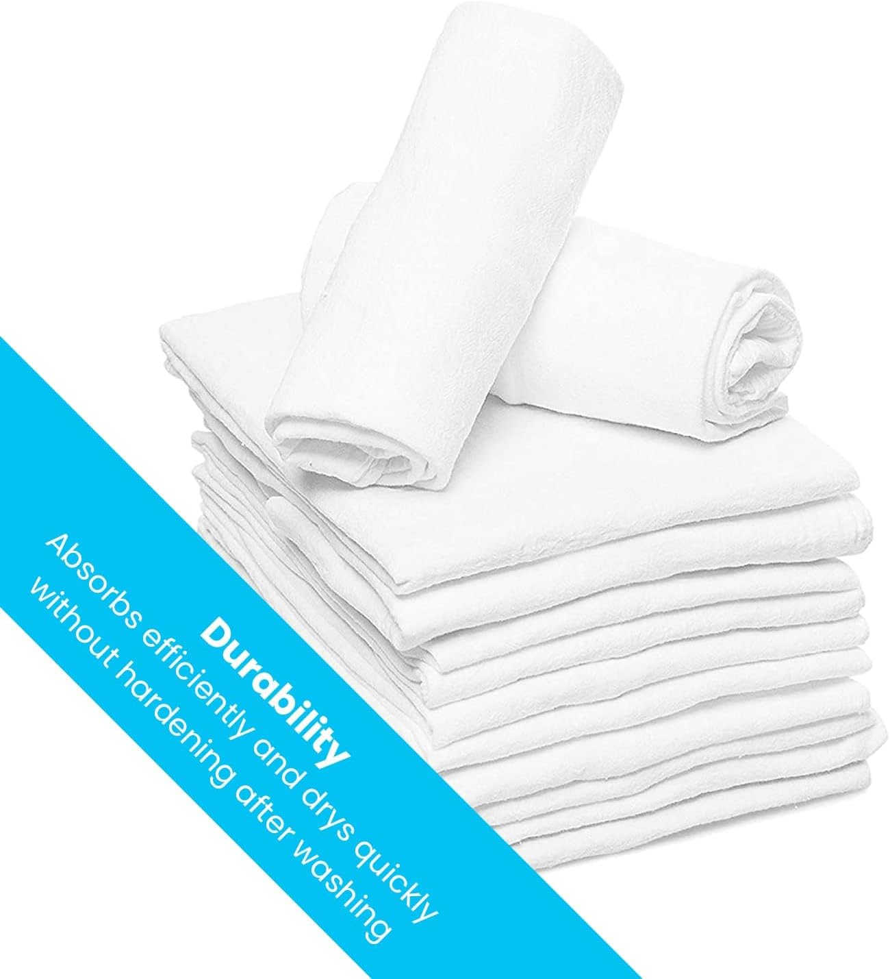 Zeppoli Flour Sack Towel, 28”x28”, Cotton Dish Towels, Drying, 100% Ring-Spun Cotton, White, 12 Pack - image 3 of 8
