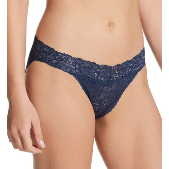 Women's Maidenform DMSLBK Stretch Lace V-Front Bikini Panty (Navy 6)