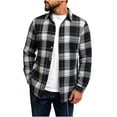 thumbnail image 3 of cllios Men's Button Down Shirts Plaid Long Sleeve Dress Shirts Regular-Fit Casual Shirt Fall Winter Casual Collared T-Shirts, 3 of 9