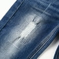 thumbnail image 5 of KIDSCOOL SPACE Girls Jeans,Elastic Waistband Inside Little Big Girl Ripped Holes Denim Pants,Blue,13-14 Years, 5 of 6