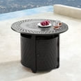 thumbnail image 3 of Outdoor Living and Style 5-Piece Gray and Black Outdoor Patio Round Fire Table with Deep Seating, 3 of 4