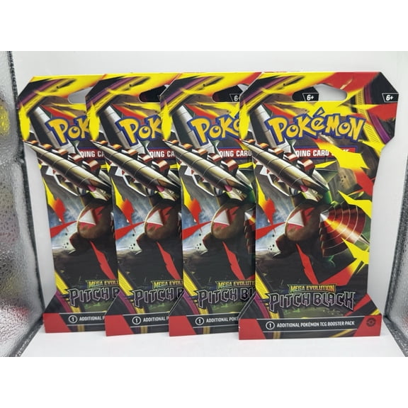 2026 Pokemon Mega Evolution Pitch Black Sleeved Booster Packs - Lot of 4