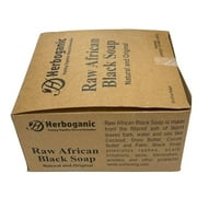 Herboganic Raw African Black Soap 6 Oz, (Pack of 12)