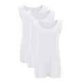 thumbnail image 4 of JIUKE Plus Size Tank Tops for Women Sleeveless Round Neck Basic Loose Casual Plain Tunic Tops 3 Pack White L, 4 of 6